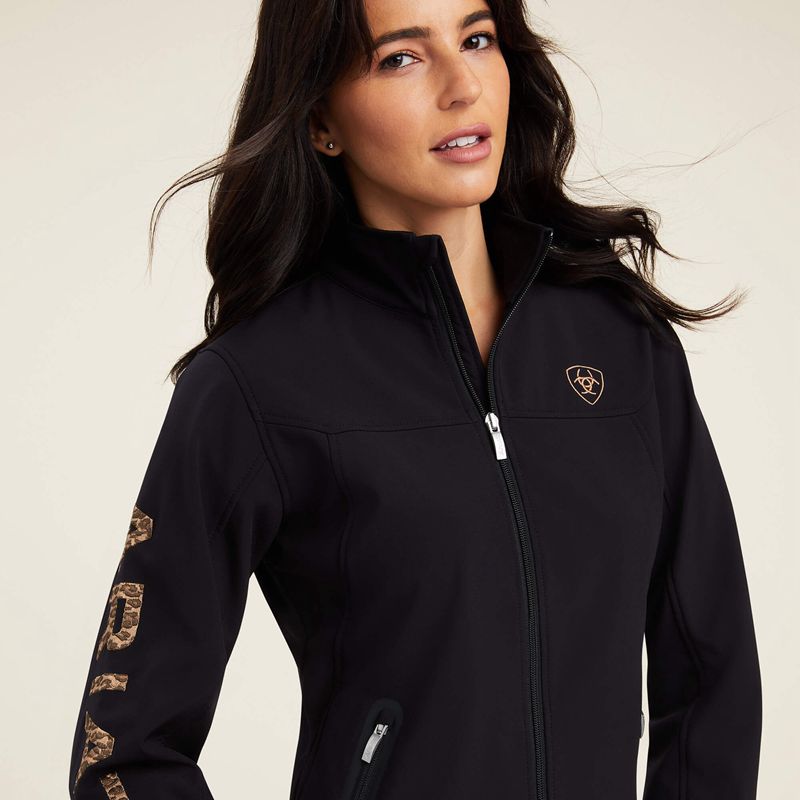 Black/Leopard Ariat New Team Softshell Jacket | 92IPFOUWA