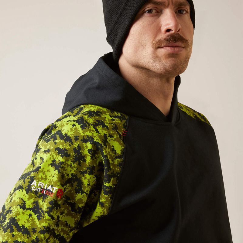 Black/Lime Camo Ariat Fr Durastretch Patriot Hoodie | 94IVXKFPY