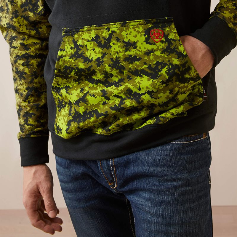 Black/Lime Camo Ariat Fr Durastretch Patriot Hoodie | 94IVXKFPY