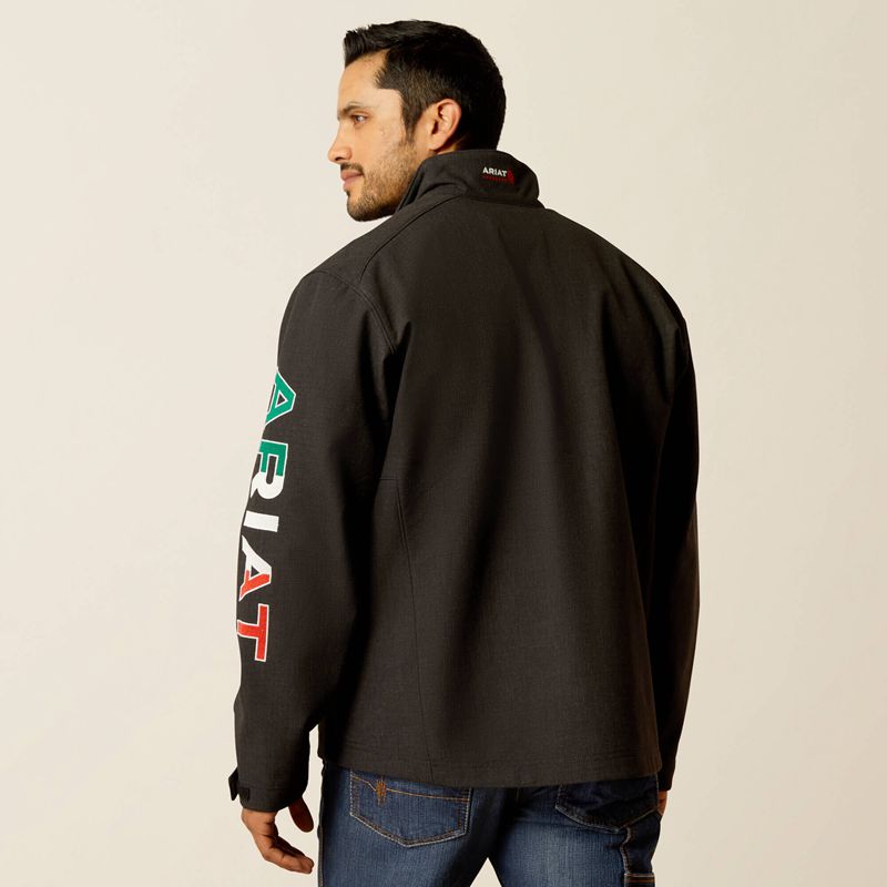 Black/Mexico Ariat Fr Team Logo Softshell Jacket | 78WKPYXCF