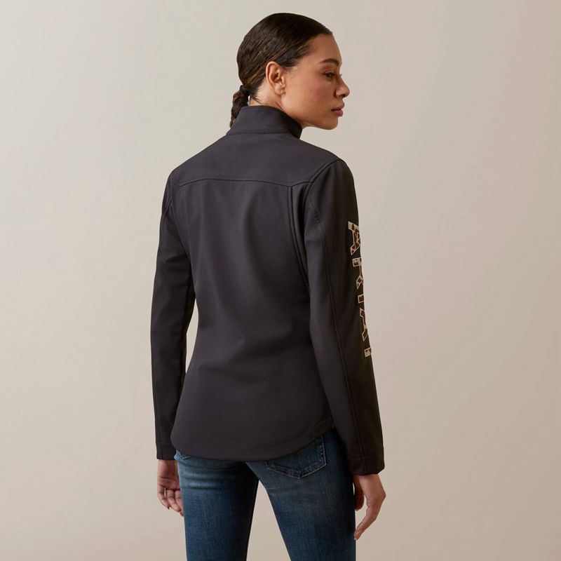 Black/Pony Ariat New Team Softshell Jacket | 46EPCFTUO