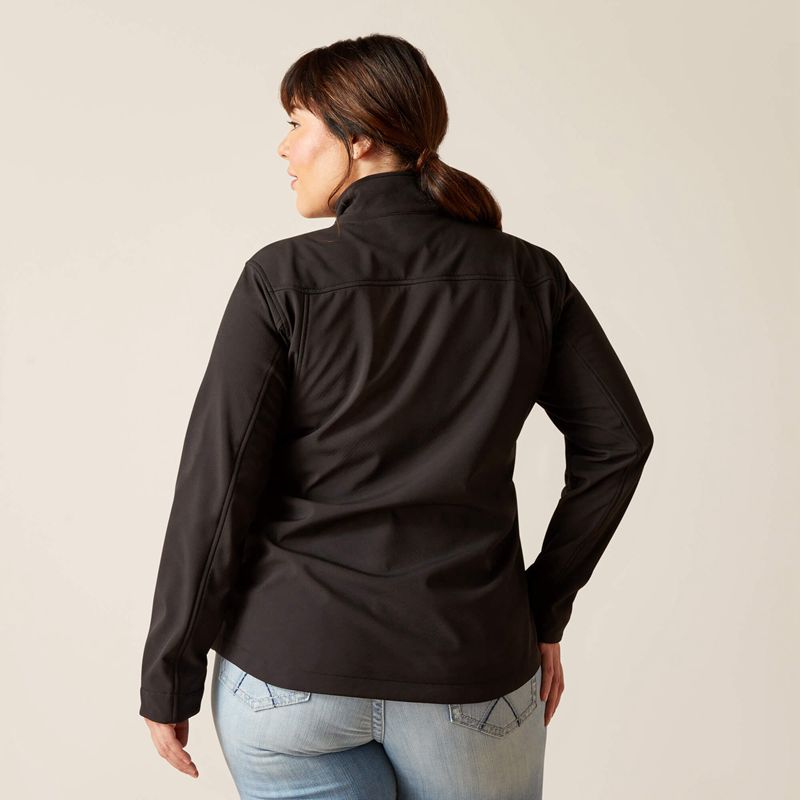 Black/Pony Ariat New Team Softshell Jacket | 46EPCFTUO