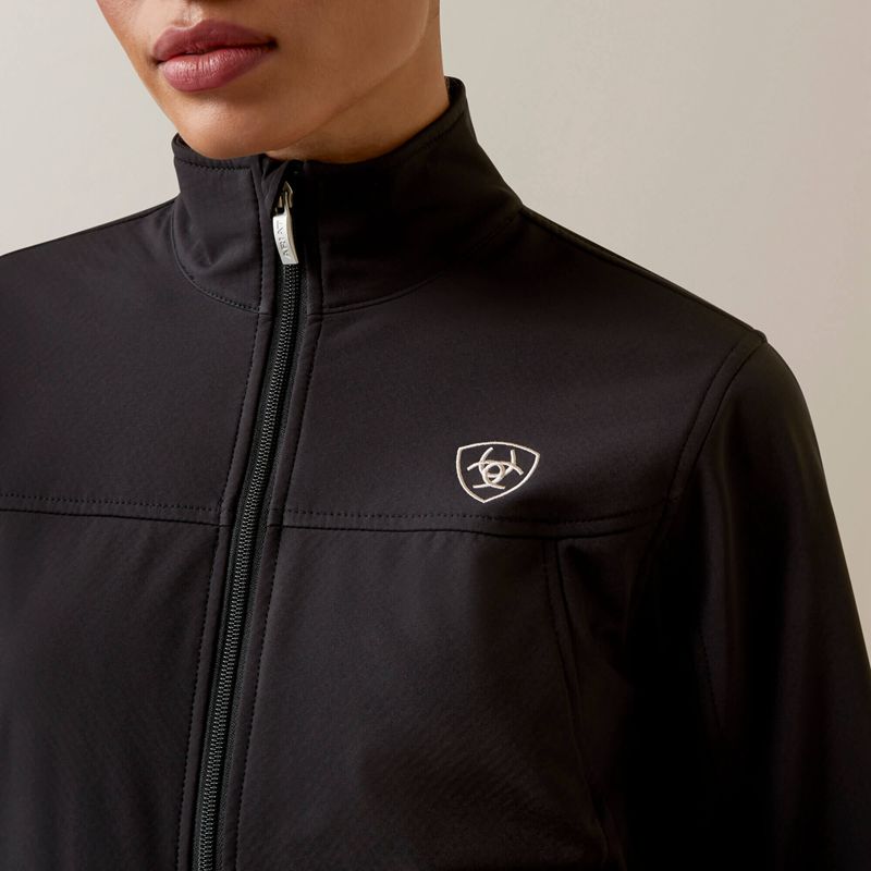 Black/Pony Ariat New Team Softshell Jacket | 46EPCFTUO