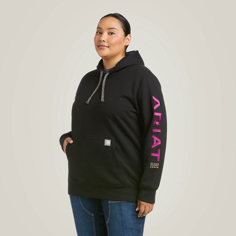 Black/Purple Ariat Rebar Graphic Hoodie | 71CGMVHLT