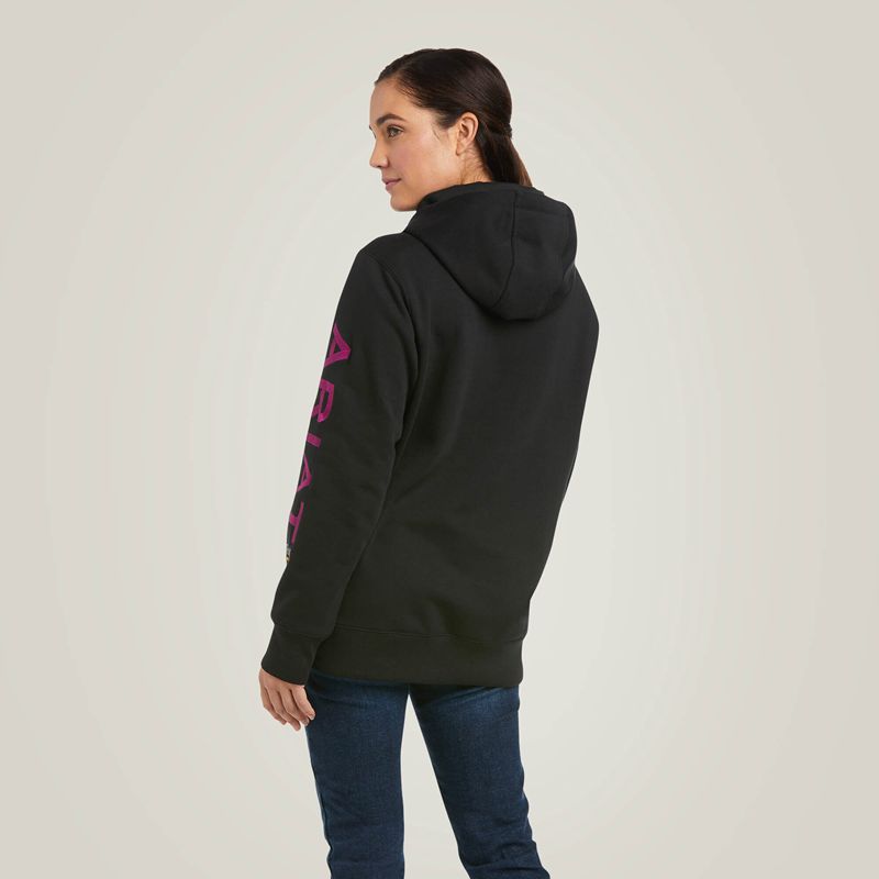 Black/Purple Ariat Rebar Graphic Hoodie | 71CGMVHLT