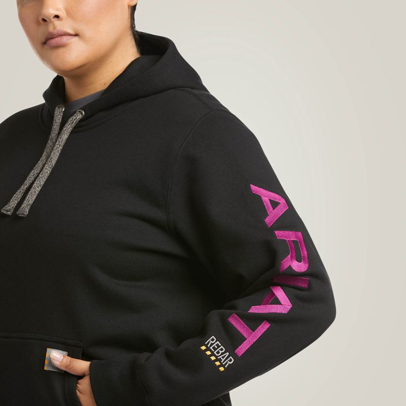 Black/Purple Ariat Rebar Graphic Hoodie | 71CGMVHLT