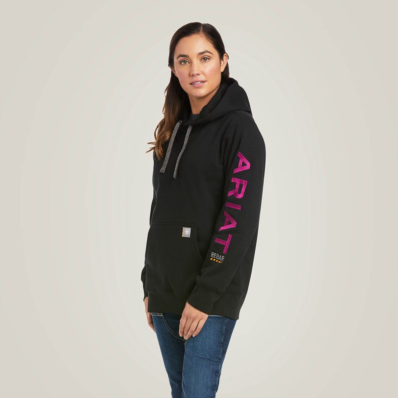 Black/Purple Ariat Rebar Graphic Hoodie | 71CGMVHLT