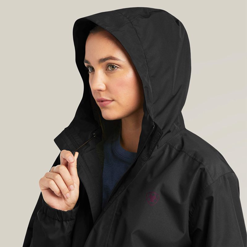 Black/Purple Ariat Rebar Stormshell Logo Waterproof Jacket | 89UJKCPZQ