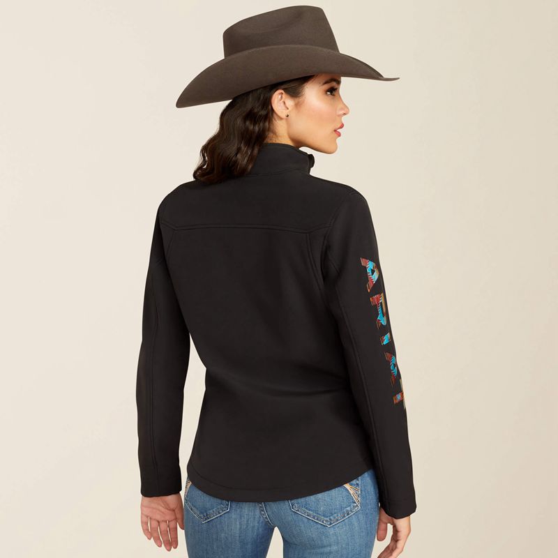 Black/Serrano Southwest Print Ariat New Team Softshell Jacket | 09FXZYOIN