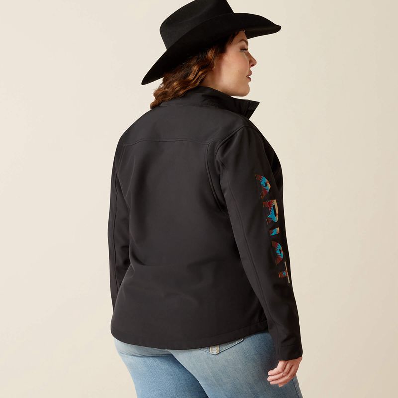 Black/Serrano Southwest Print Ariat New Team Softshell Jacket | 09FXZYOIN