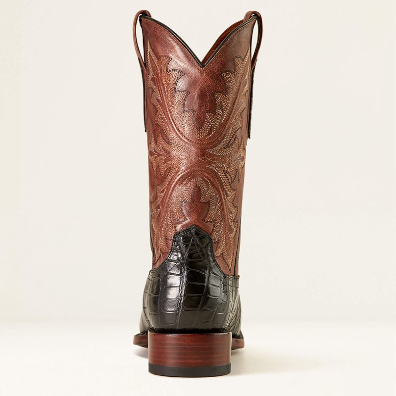 Black American Alligator/Whiskey Brown Ariat Bench Made Stilwell Western Boot | 81EHUIRWV