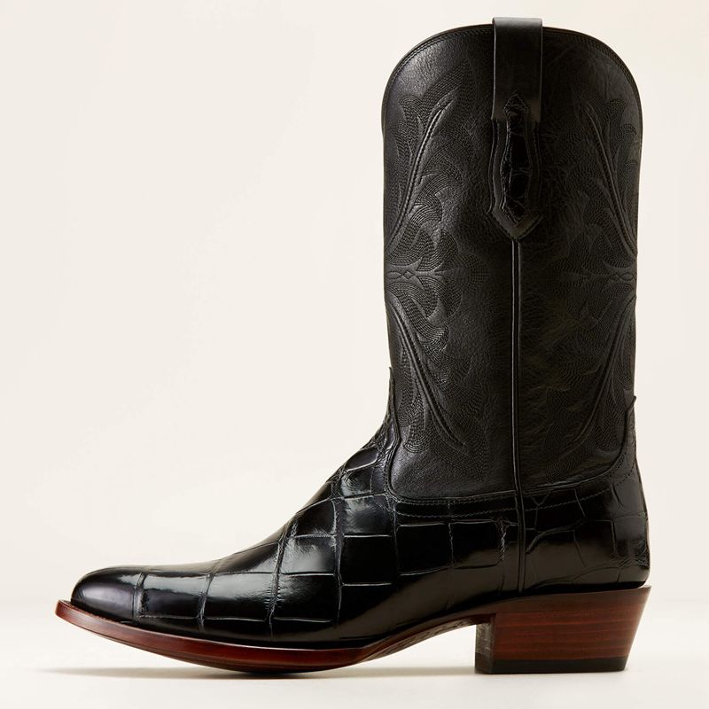 Black American Alligator Ariat Bench Made James Western Boot | 91HTDOWSN