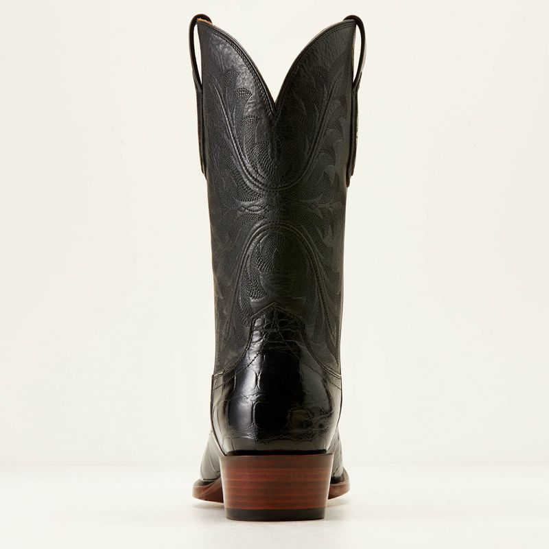 Black American Alligator Ariat Bench Made James Western Boot | 91HTDOWSN