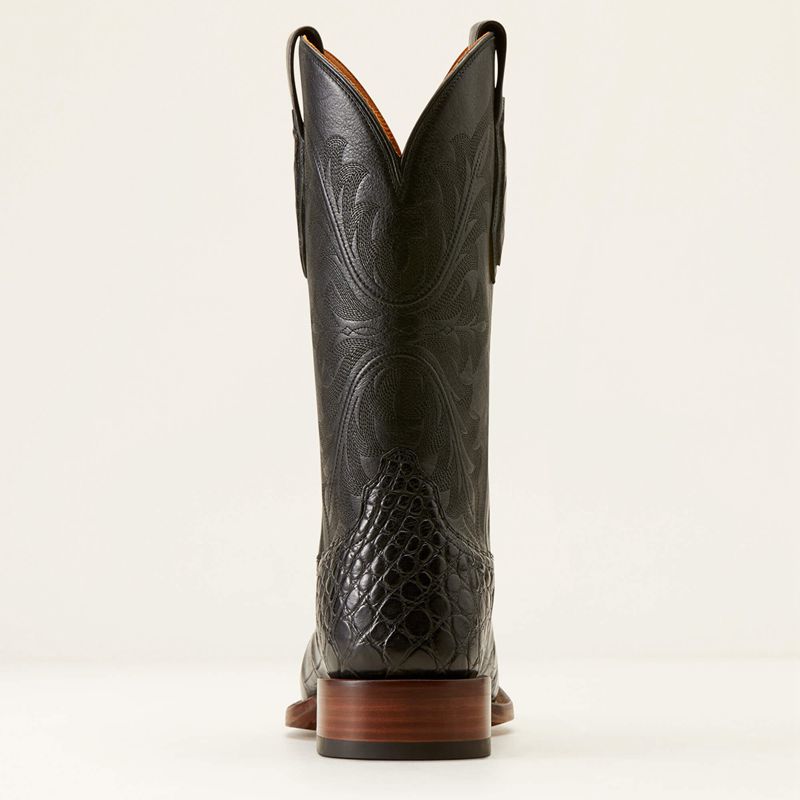 Black American Alligator Ariat Bench Made Bassett Western Boot | 21KMGVADX