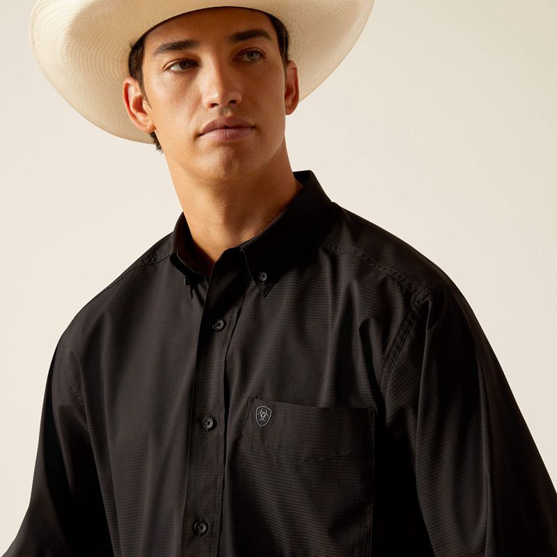 Black Ariat 360 Airflow Classic Fit Shirt | 52UVAISXJ