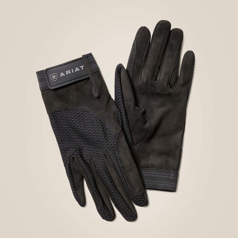 Black Ariat Air Grip Glove | 90EBLDNHO