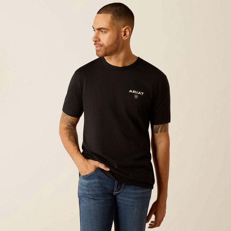 Black Ariat American Rancher T-Shirt | 20LZWABSJ