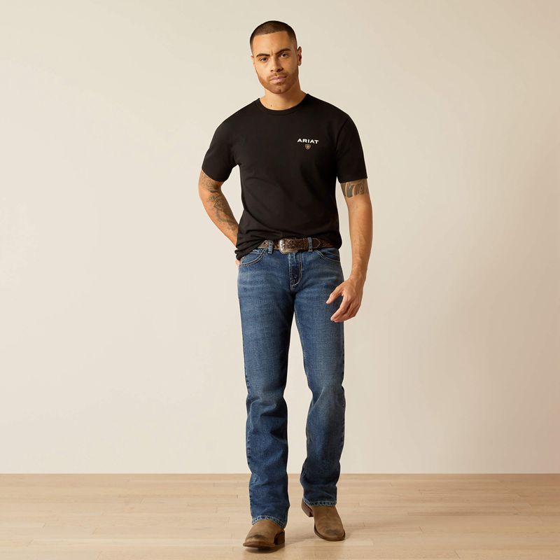 Black Ariat American Rancher T-Shirt | 20LZWABSJ