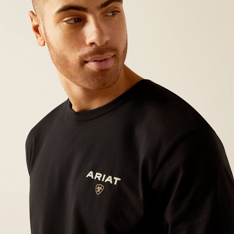 Black Ariat American Rancher T-Shirt | 20LZWABSJ