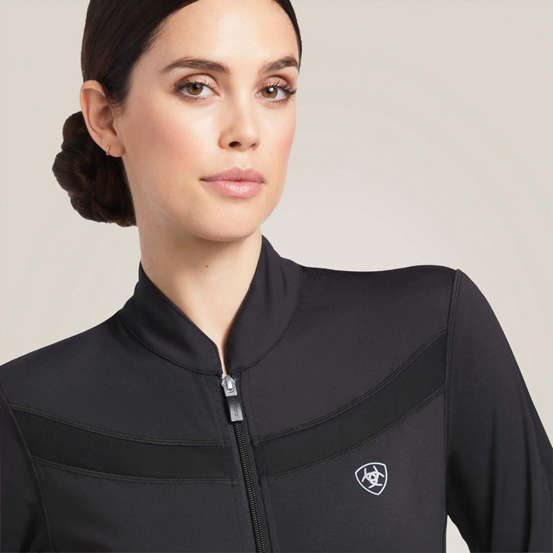 Black Ariat Ascent Full Zip Sweatshirt | 29JCISPEV