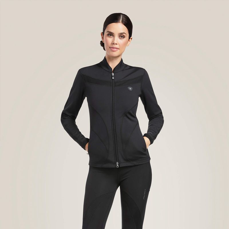 Black Ariat Ascent Full Zip Sweatshirt | 29JCISPEV