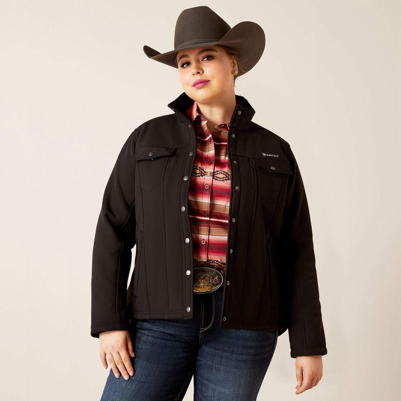 Black Ariat Berber Back Softshell Jacket | 54UNOYDJG