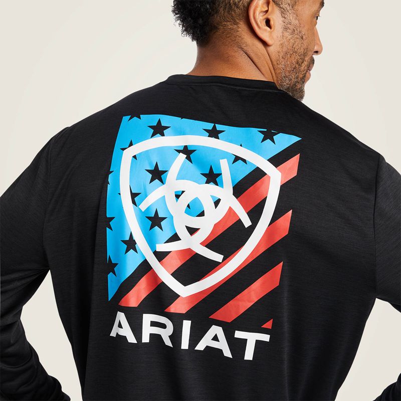 Black Ariat Charger Americana T-Shirt | 50YGNACZU