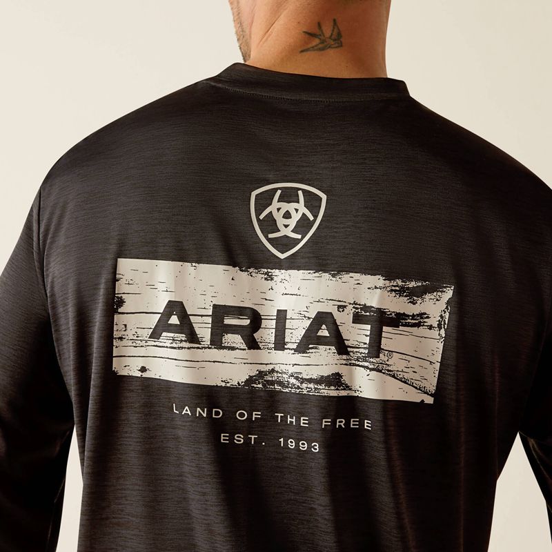 Black Ariat Charger Stacks T-Shirt | 56SGPYKCM