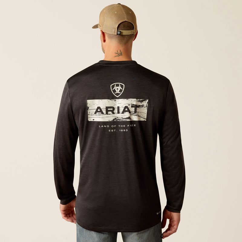 Black Ariat Charger Stacks T-Shirt | 56SGPYKCM