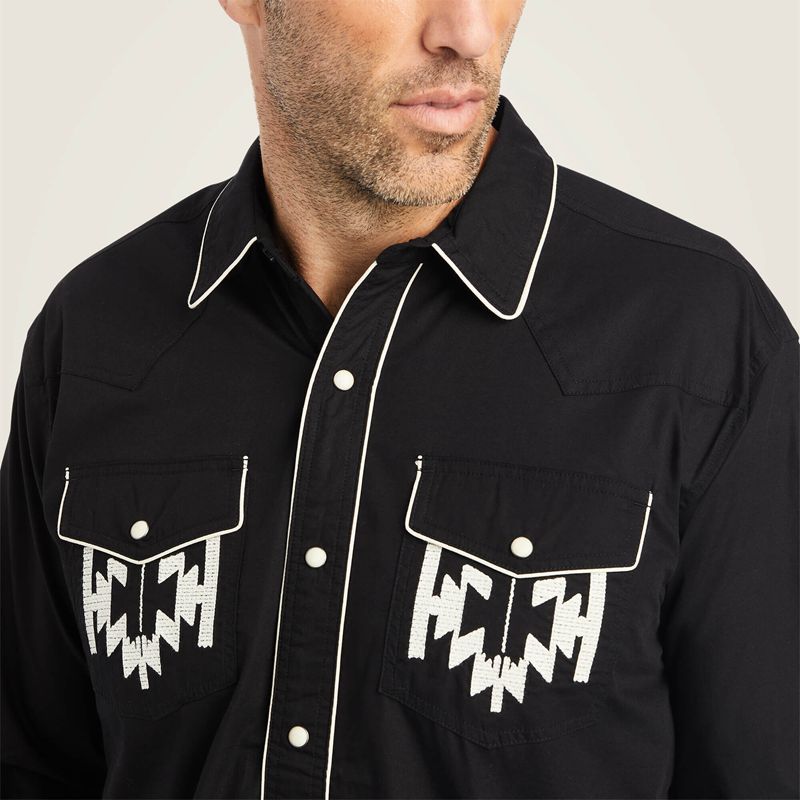 Black Ariat Chimayo Retro Snap Shirt | 60UMKXTVS