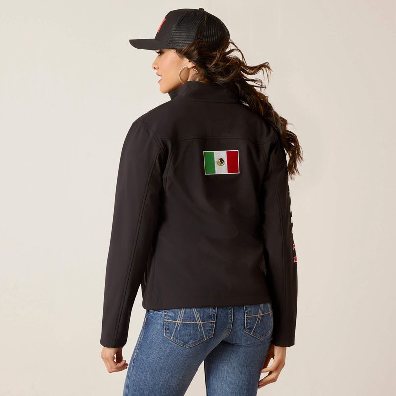 Black Ariat Classic Team Softshell Mexico Jacket | 97OZJLQCS