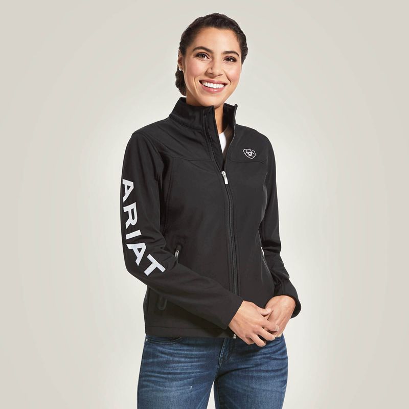 Black Ariat Classic Team Usa/Mex Softshell Jacket | 47LPBDIZK