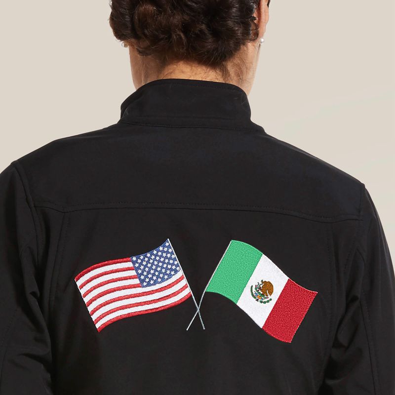 Black Ariat Classic Team Usa/Mex Softshell Jacket | 47LPBDIZK