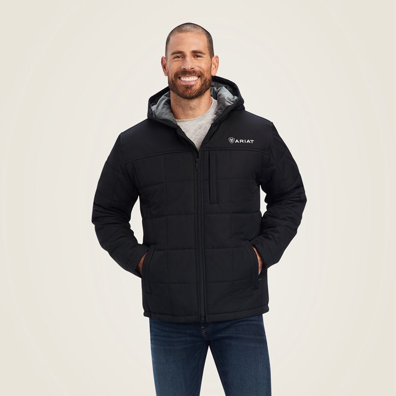 Black Ariat Crius Hooded Insulated Jacket | 83VCTAGXO