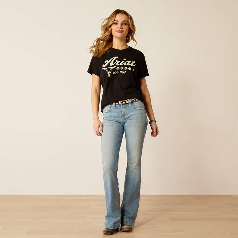 Black Ariat Established Boot Co T-Shirt | 93CIPSYBD