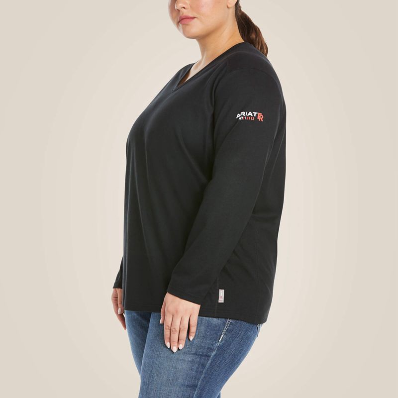 Black Ariat Fr Ac Crew Top | 03IURYQBO