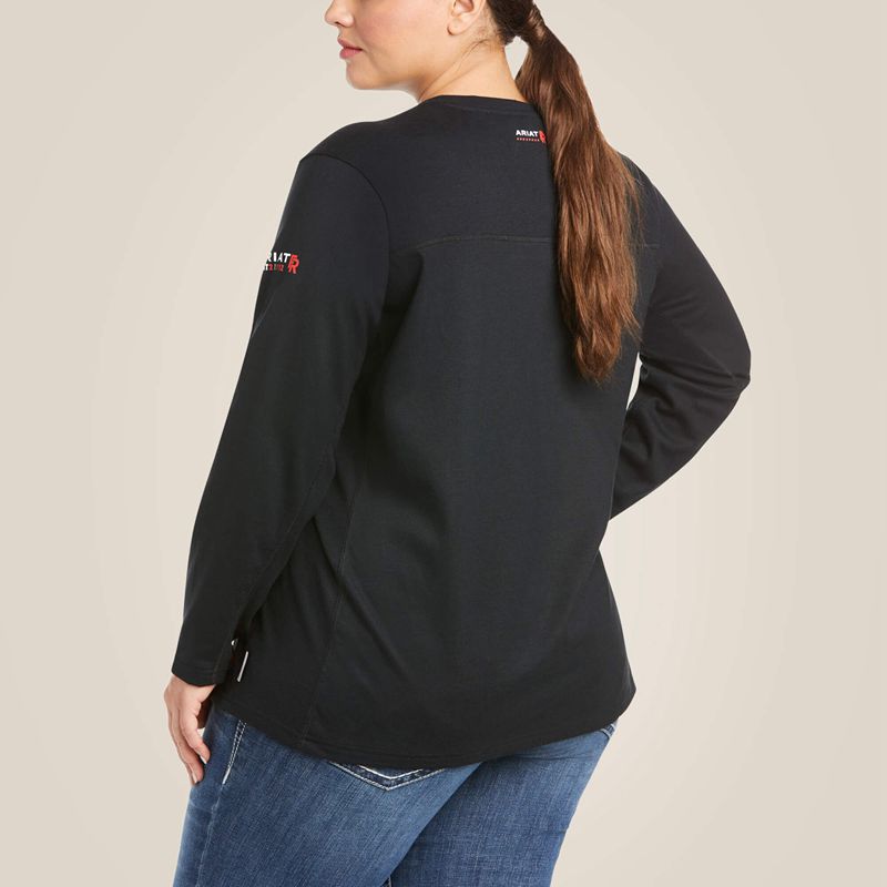 Black Ariat Fr Ac Crew Top | 03IURYQBO