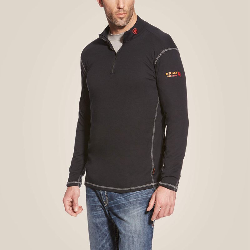 Black Ariat Fr Polartec 1/4 Zip Top | 45VGSFMDB