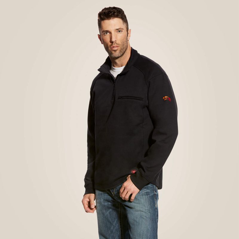 Black Ariat Fr Rev 1/4 Zip Top | 53PDMJVQI