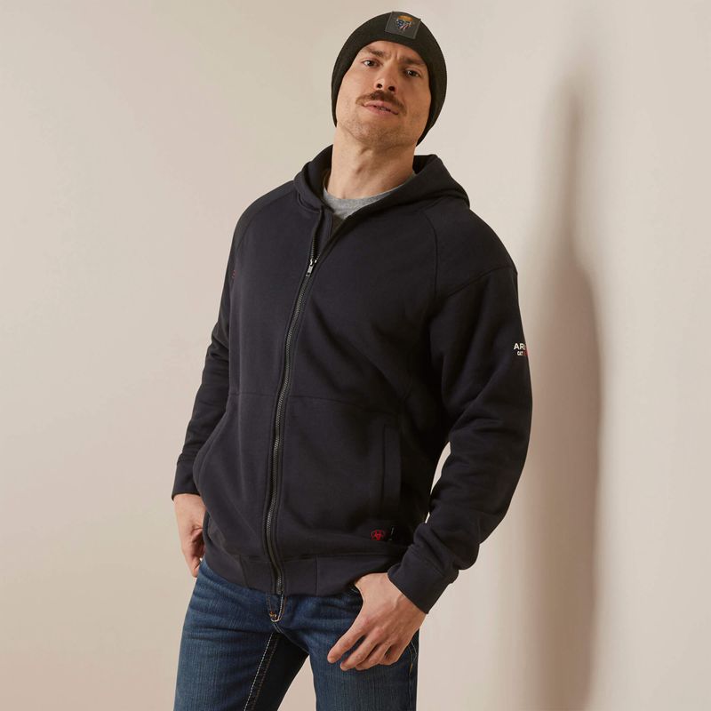 Black Ariat Fr Rev Shock Fire Hoodie | 65LVIFZPM