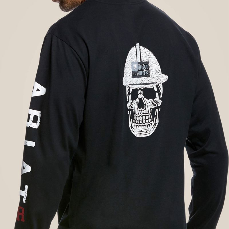 Black Ariat Fr Roughneck Skull Logo T-Shirt | 01NQDVXPM