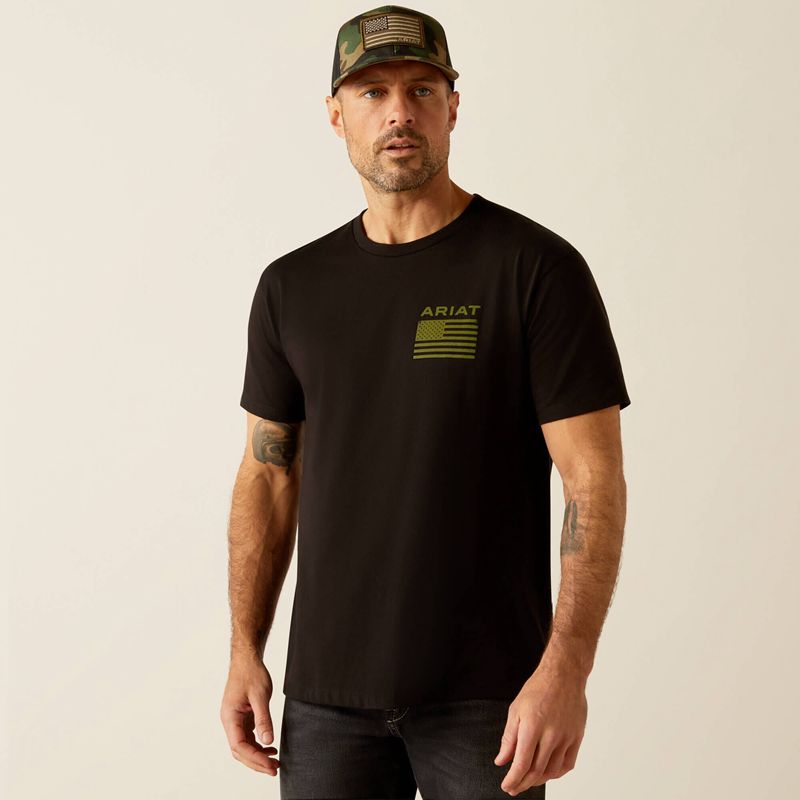 Black Ariat Freedom T-Shirt | 48XKHEDGB