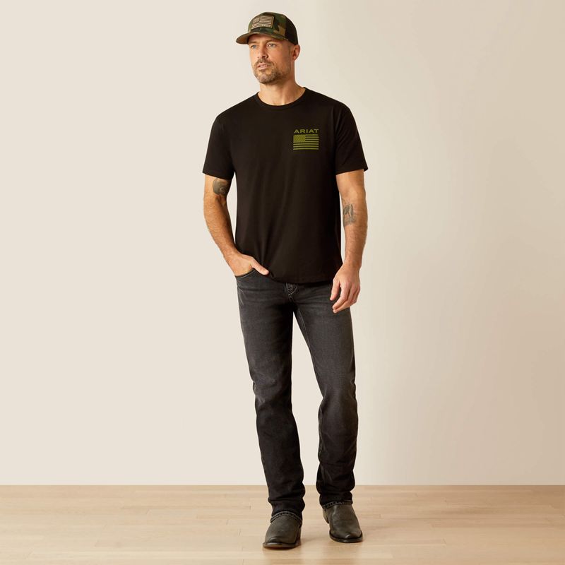 Black Ariat Freedom T-Shirt | 48XKHEDGB