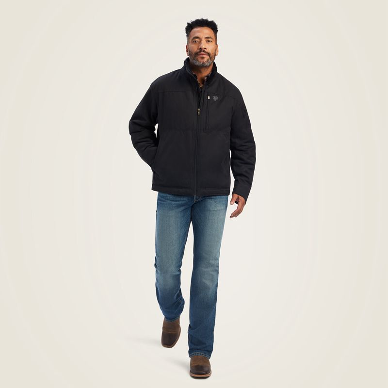 Black Ariat Grizzly Canvas Jacket | 12RYSUWOC