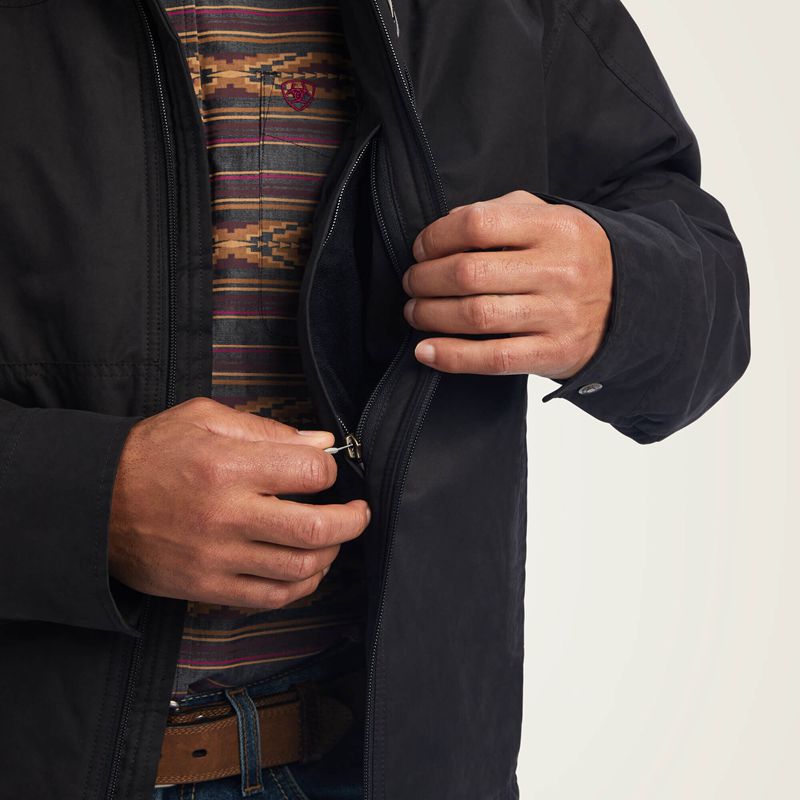 Black Ariat Grizzly Canvas Jacket | 12RYSUWOC