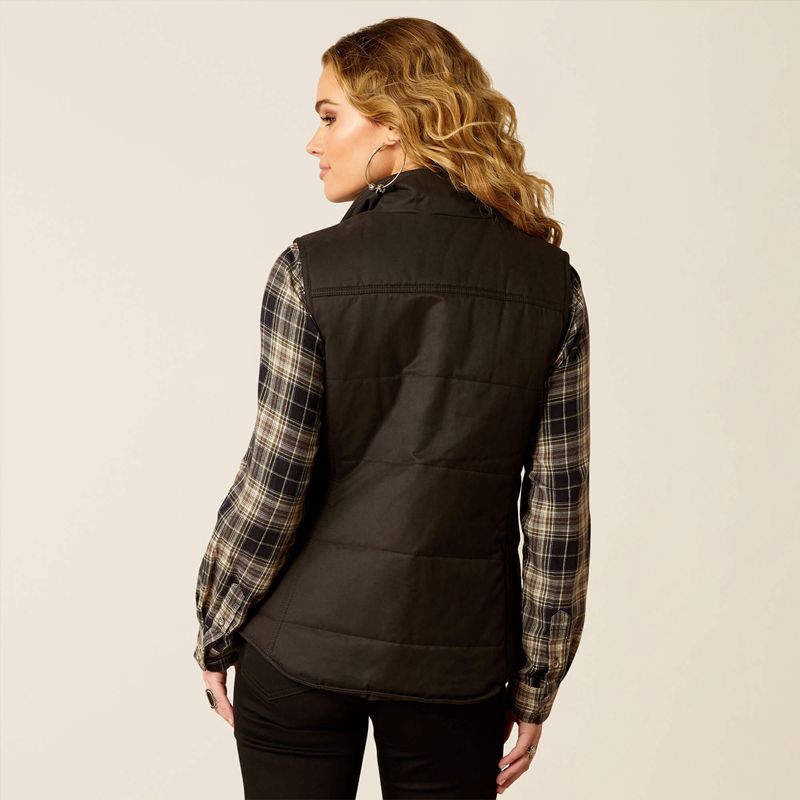 Black Ariat Grizzly Quilted Vest | 80IMONQGH