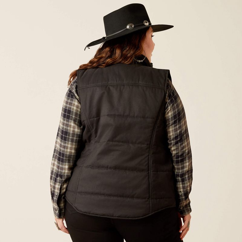 Black Ariat Grizzly Quilted Vest | 80IMONQGH