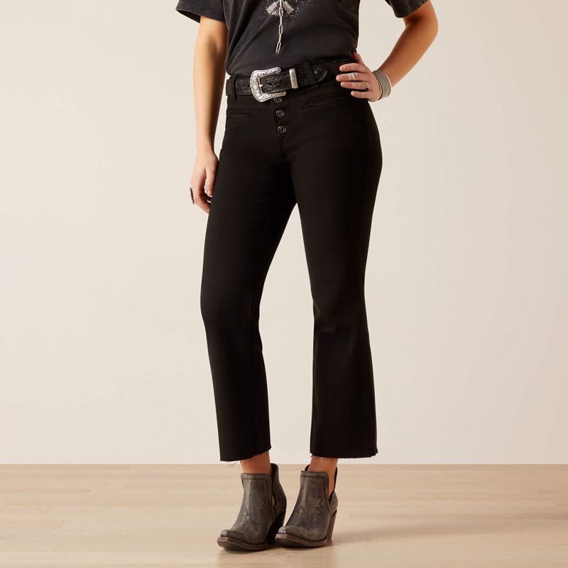 Black Ariat High Rise Jazmine Kick Flare Jean | 08PAVYJZB