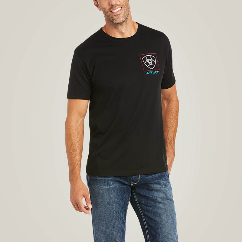 Black Ariat Linear T-Shirt | 67VCJRIHY