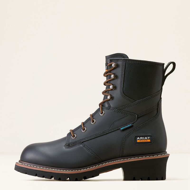 Black Ariat Logger Shock Shield Waterproof Work Boot | 57ZRAWBLM